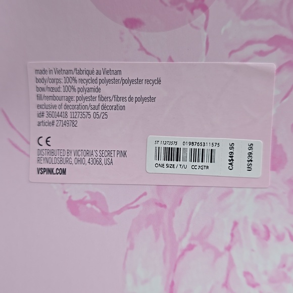 VICTORIA'S SECRET PINK X LOVE SHACK FANCY DOG *BRAND NEW* BEAUX ICONS VELVET BOW - Picture 5 of 11